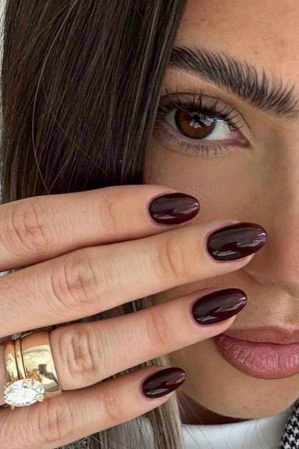 Deep Burgundy Short Fall Nails