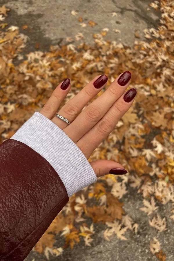 Deep Burgundy Nails