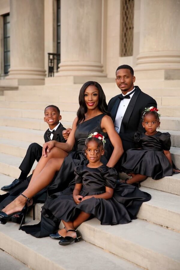Elegant Family Portrait in Formal Outfits