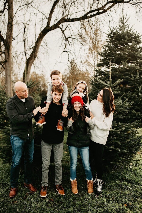 Fun Group Christmas Tree Photo