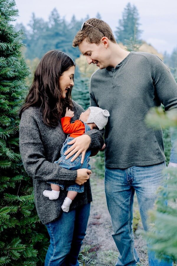 Cuddling with Baby for Christmas Memories