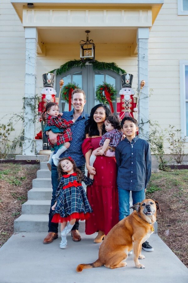 Festive Family Photo on the Porch
