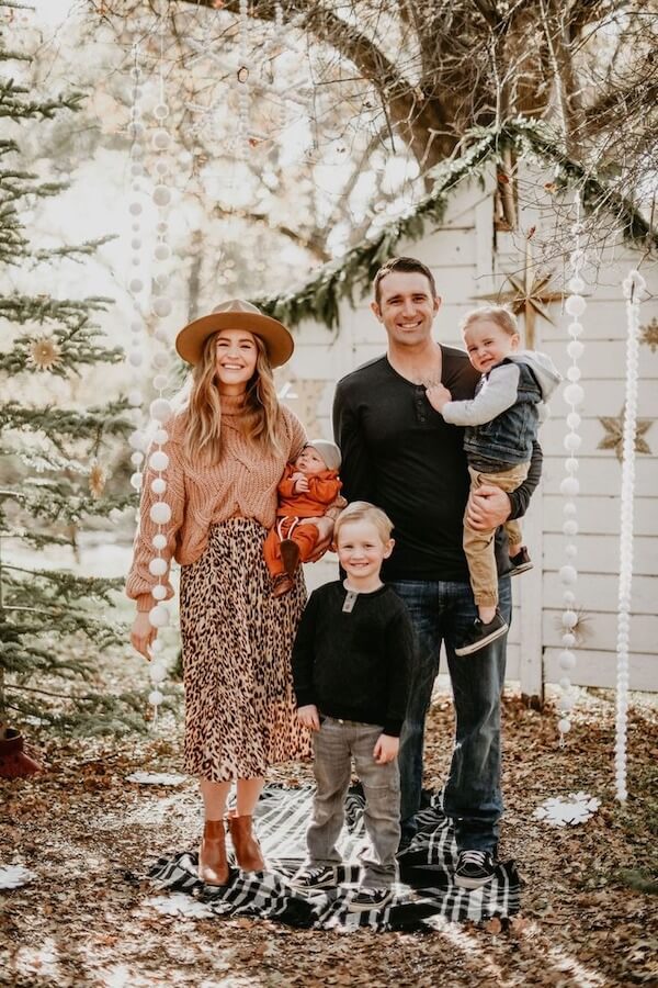 Boho Family Christmas Photo