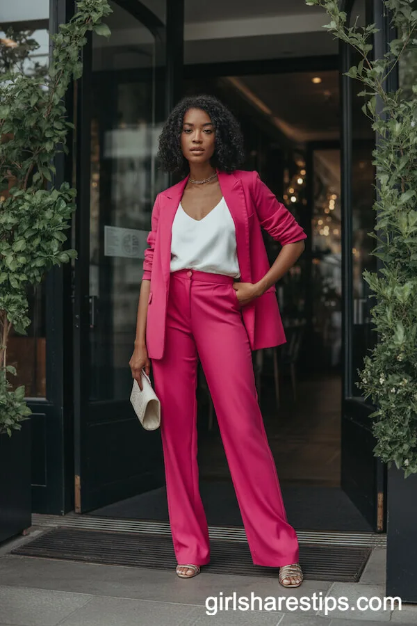 Bold Fuchsia Pantsuit Statement