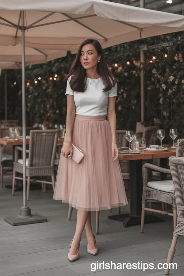 Blush Pink Tulle Skirt and Fitted Top