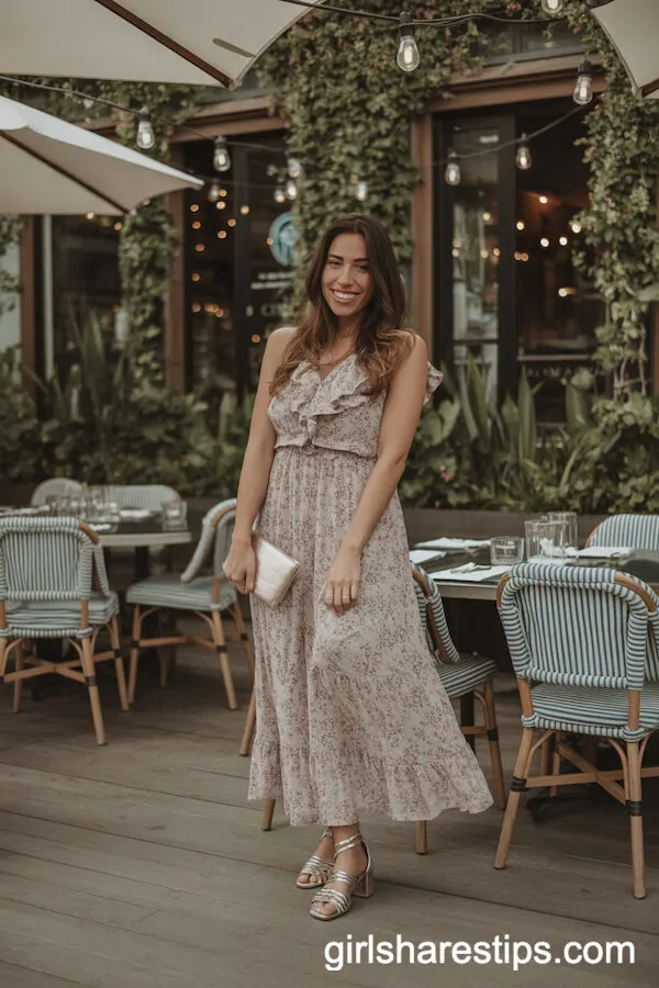 Floral Maxi Dress with Ruffle Details