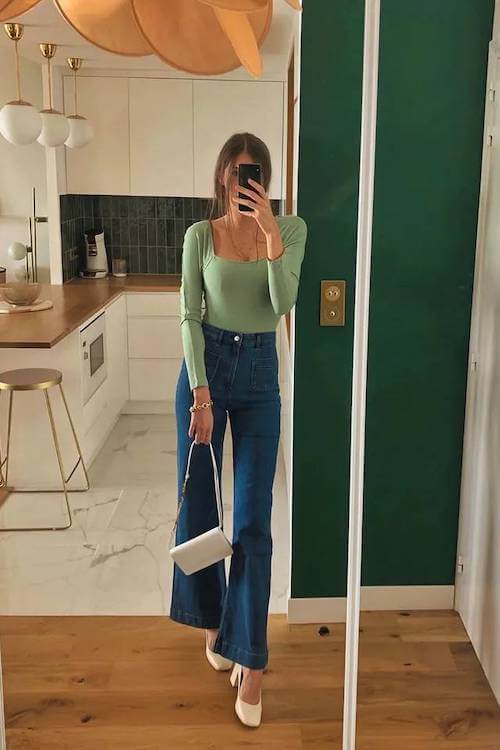 flare jeans outfit
