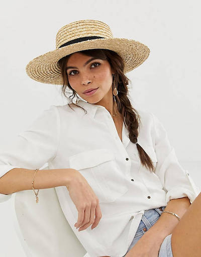 flat top straw hats for women AOS