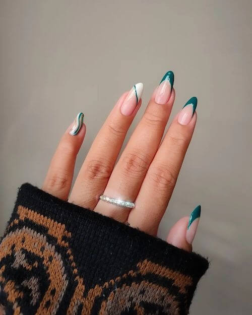 forest green nails designs