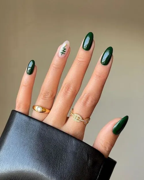 forest green nails designs