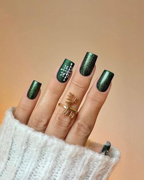 forest green nails designs