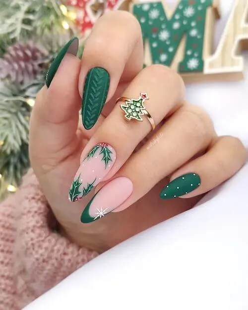 forest green nails designs