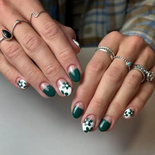 forest green nails designs