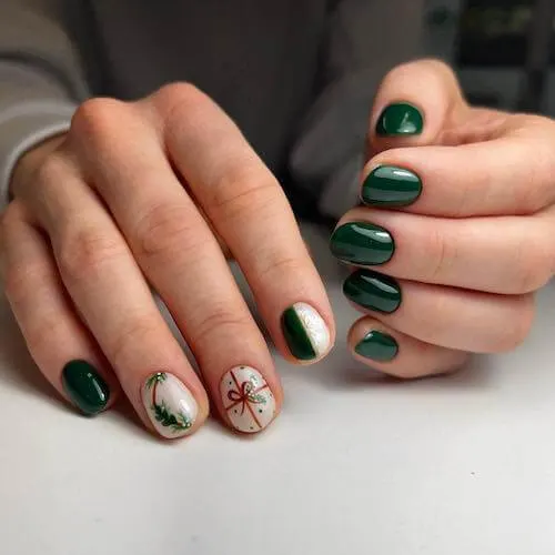 forest green nails designs