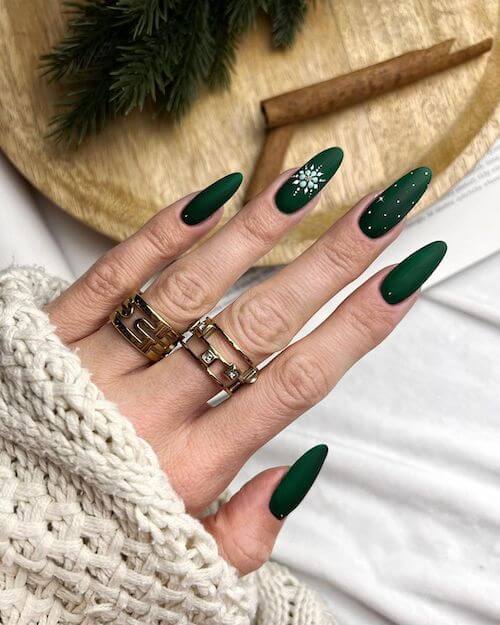 forest green nails designs