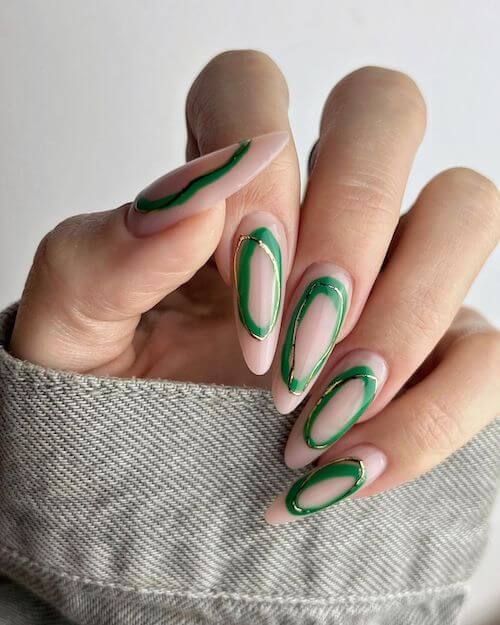 forest green nails designs