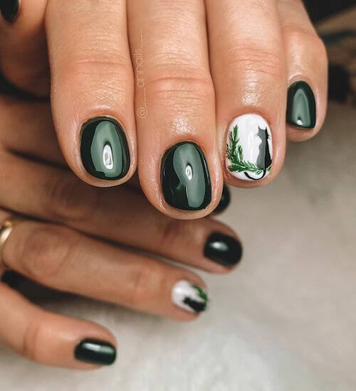 forest green nails designs