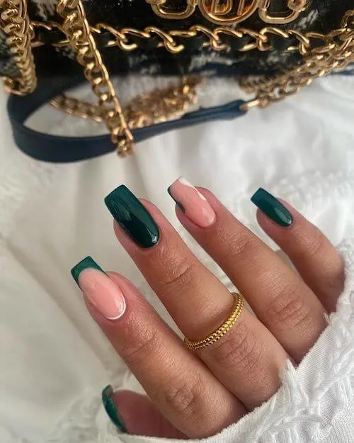 forest green nails designs