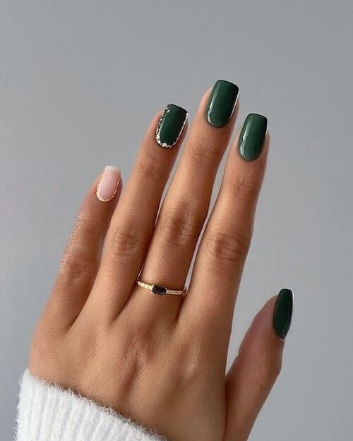 forest green nails designs