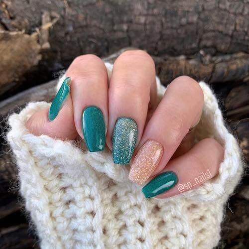 forest green nails designs