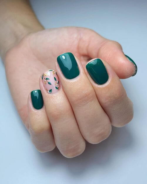 forest green nails designs