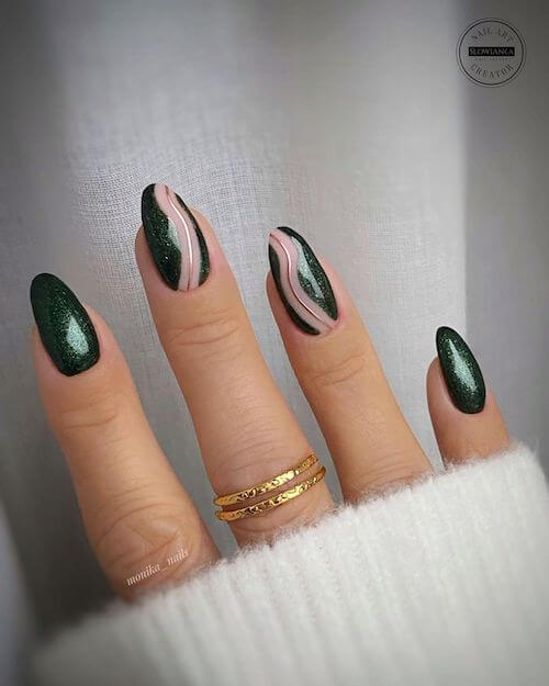 forest green nails designs