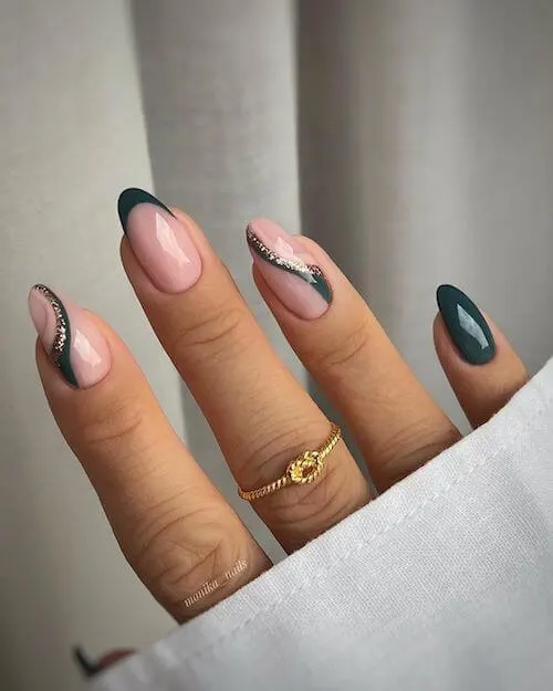 forest green nails designs