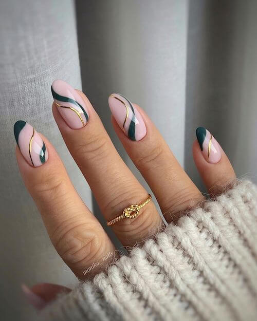 forest green nails designs