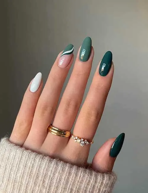 forest green nails designs