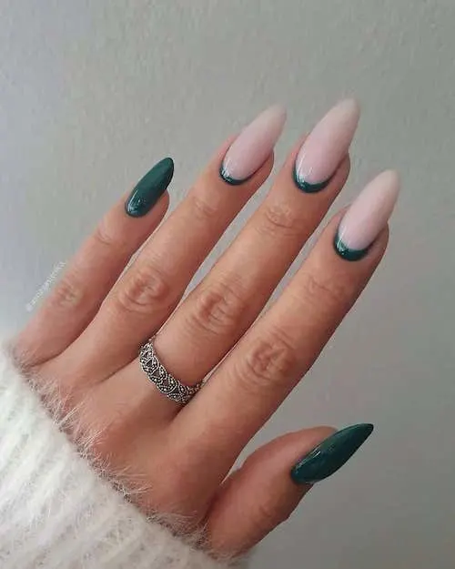 forest green nails designs