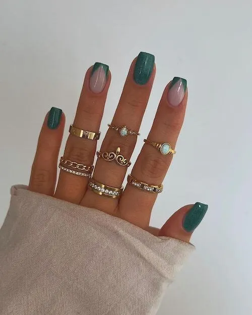 forest green nails designs