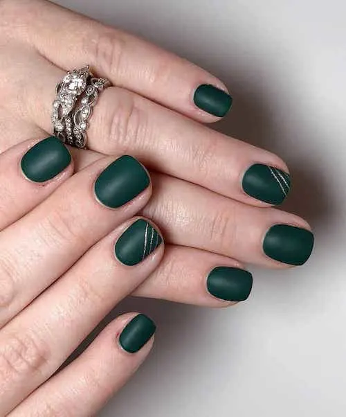 forest green nails designs