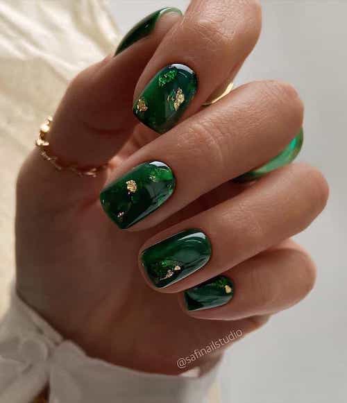 forest green nails designs