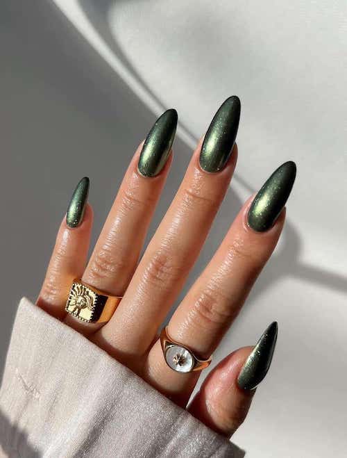 forest green nails designs