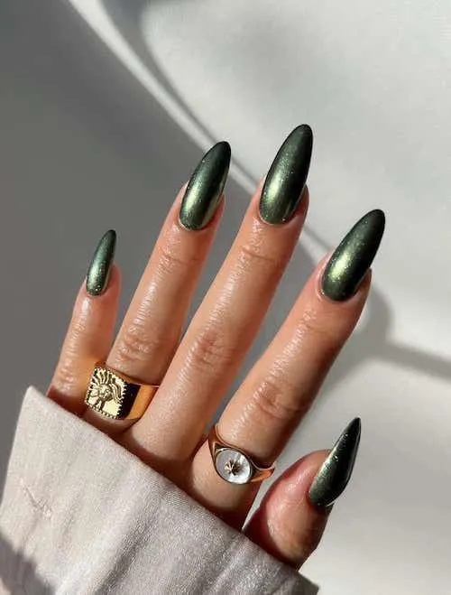 forest green nails designs