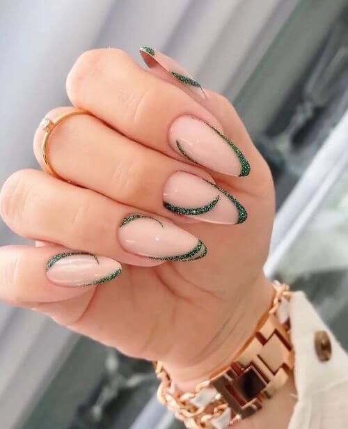 forest green nails designs