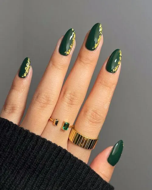 forest green nails designs