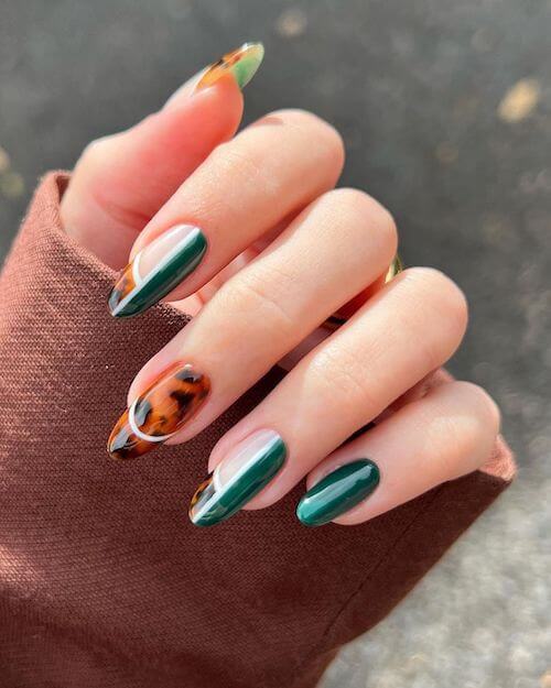 forest green nails designs