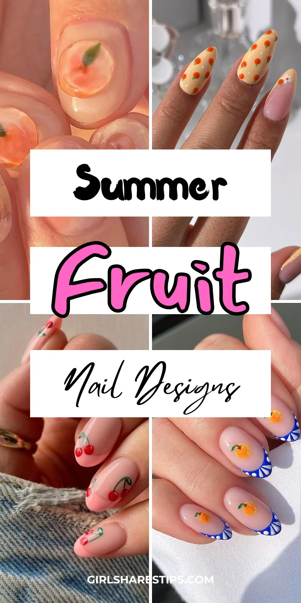 fruit nails collage