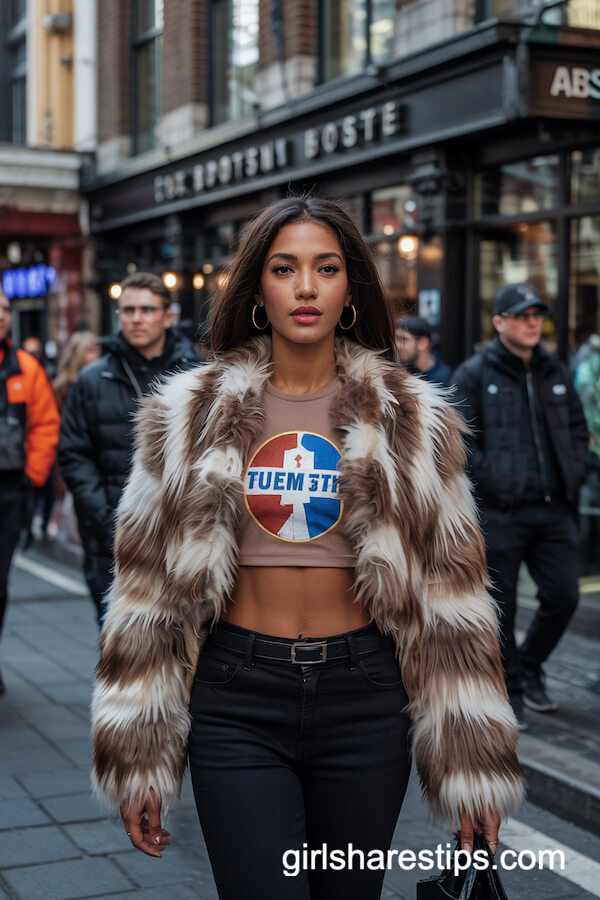 Faux Fur Coat and Team Tee Look