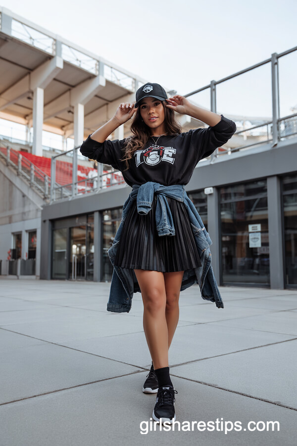 Pleated Tennis Skirt and Team Tee