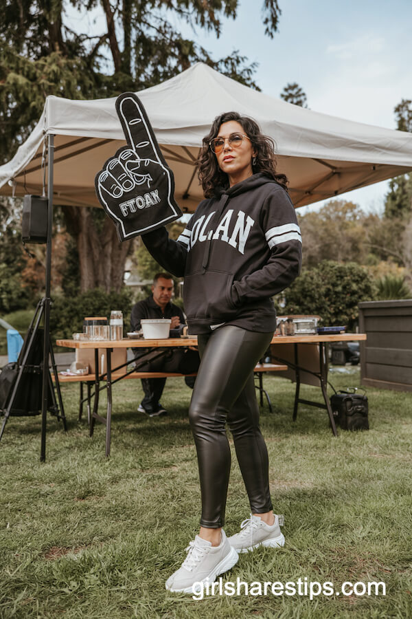 Team Hoodie and Faux-Leather Leggings