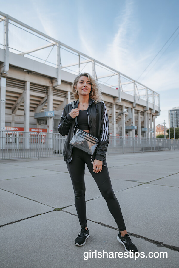 Athletic Jacket and High-Waisted Leggings