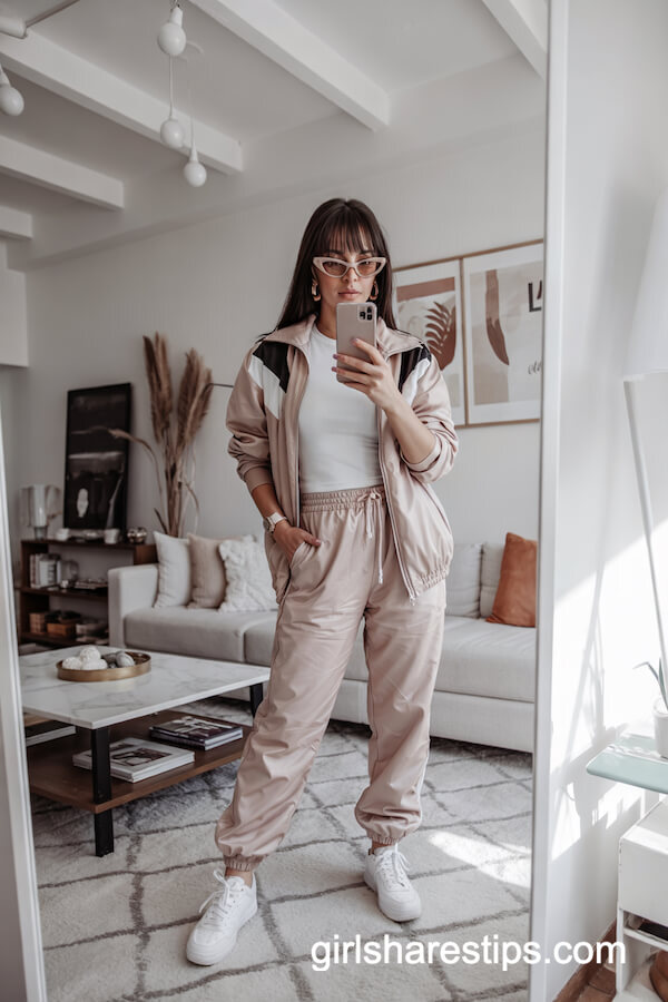 Vintage Tracksuit and White Sneakers