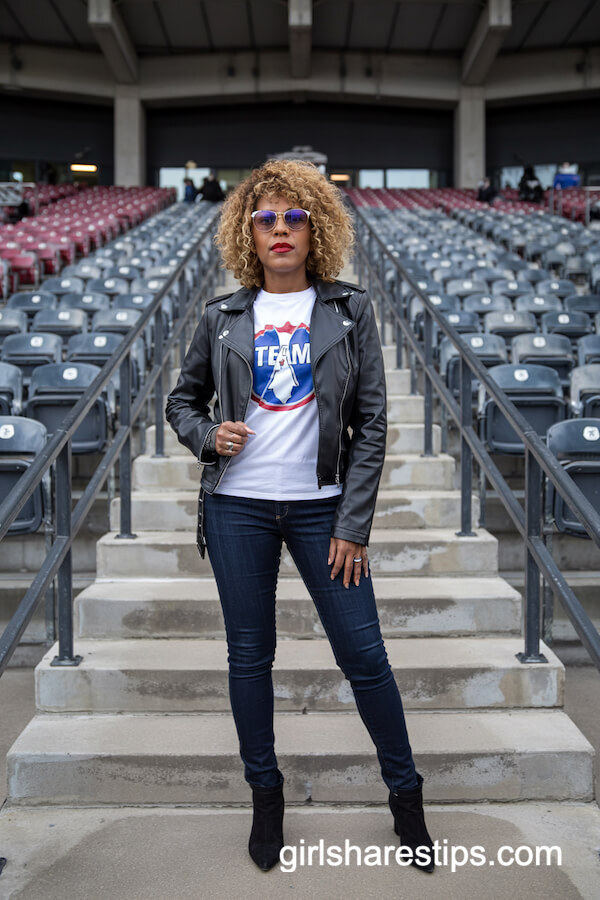 Moto Leather Jacket and Team T-Shirt
