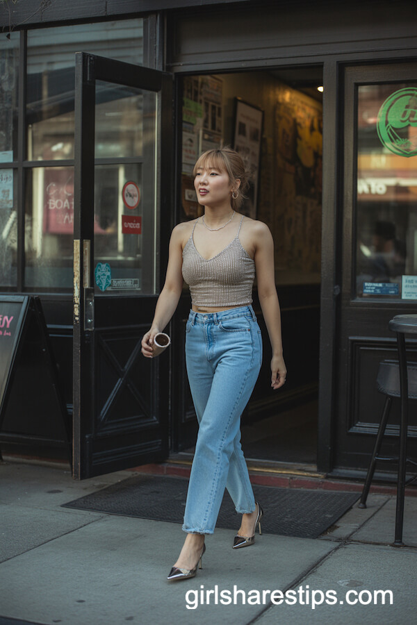Blue Jeans and Sparkly Top Girls’ Night Combo