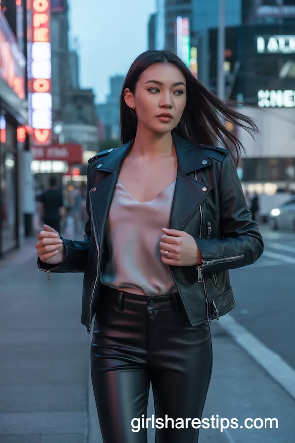 Leather Pants and Moto Jacket Night-Out Look