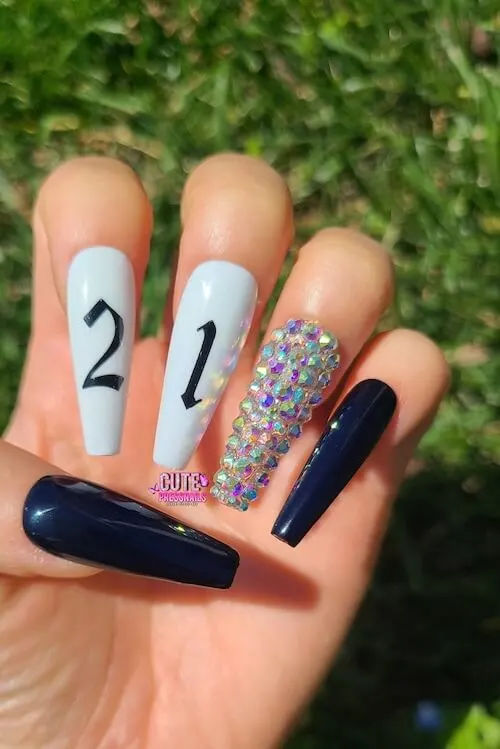 21st Birthday Nails