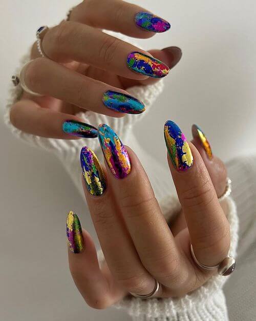 Colorful Nails For Birthday Parties