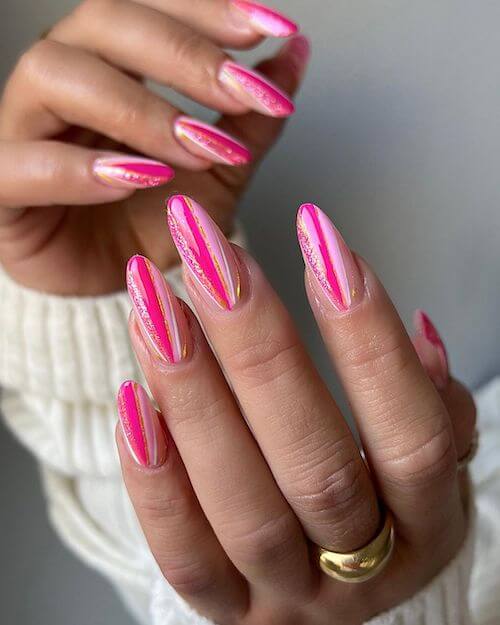 Pink Glamorous Birthday Nail Designs